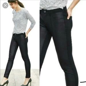 Banana Republic Sloan Black Leather Pants Size 0